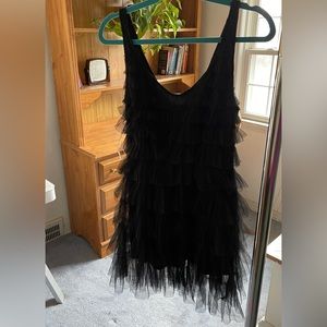 Black Ruffle Mini Dress L